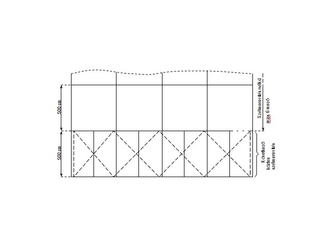 RAKTÁRSÁTOR H-LINE 2.000/420/756, 2.000/520/856 és 2.000/620/956 felülnézet