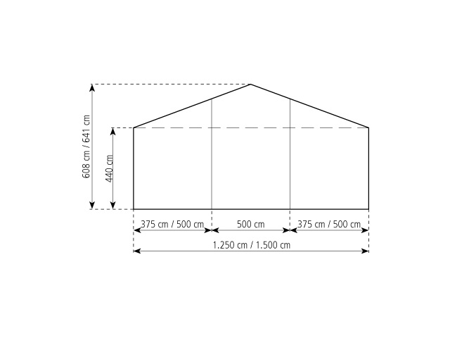 RAKTÁRSÁTOR S-LINE 1250/440/608 és 1500/440/641 oldalnézet